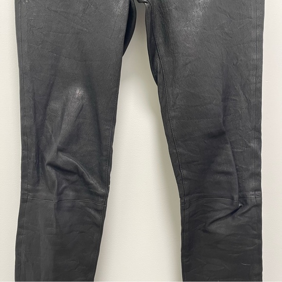 rag & bone The Leather Skinny Pants, Washed Black, 27 - Picture 3 of 13